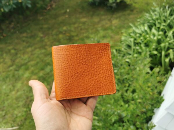 Brown bifold wallet from outside