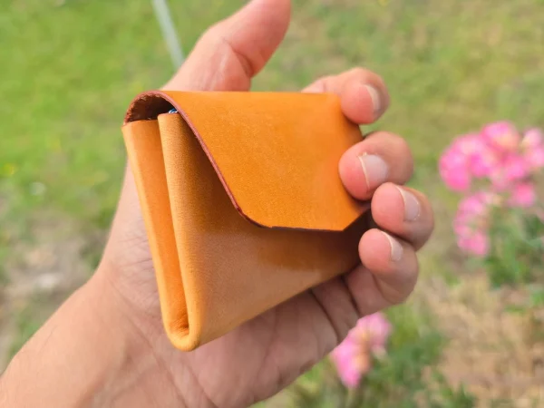 handcrafted origami leather wallet
