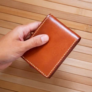 Leather wallet in hand