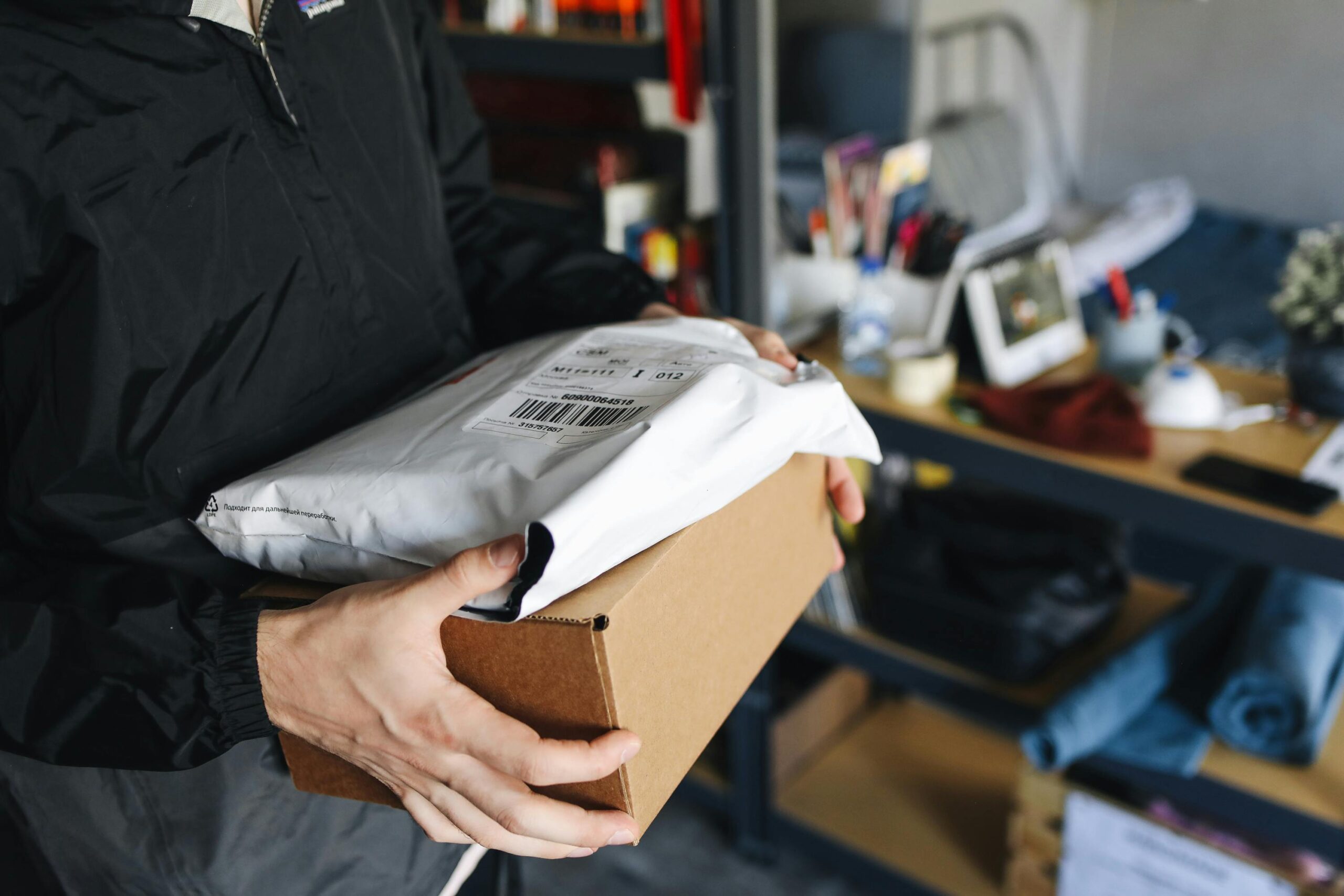 Parcels in hands