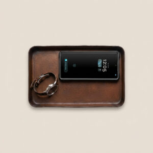 Leather valet tray