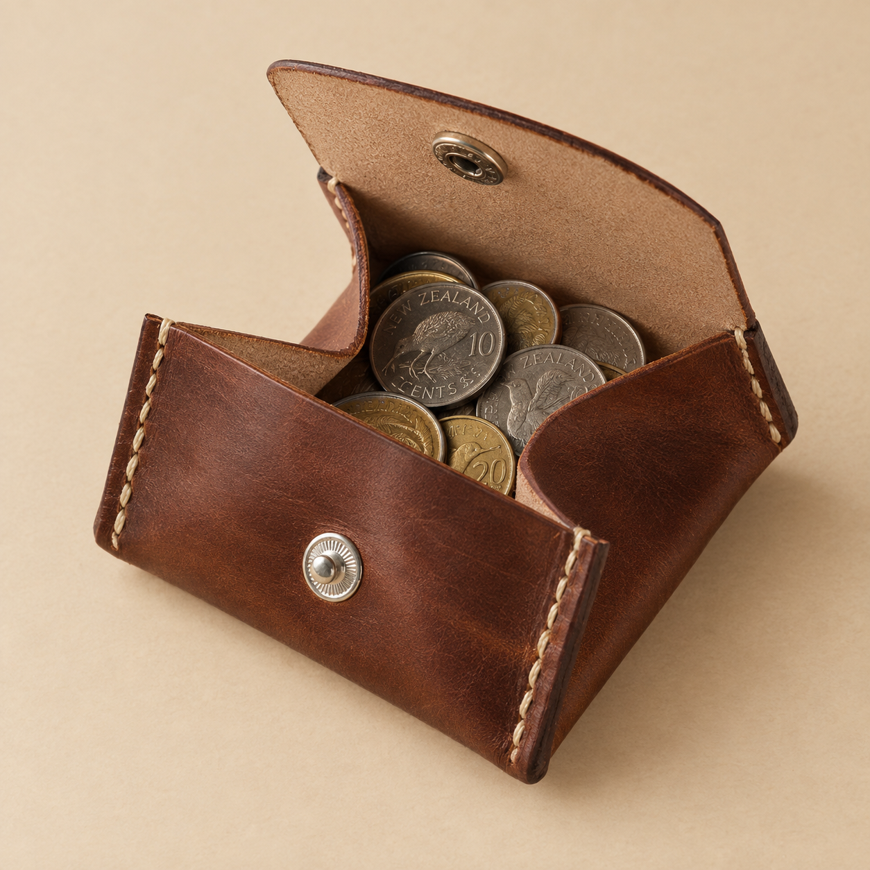 Leather coin pouch